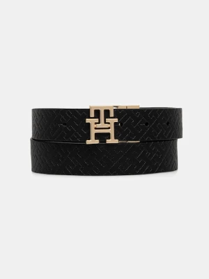 Tommy Hilfiger pasek skórzany dwustronny damski kolor czarny AW0AW18019