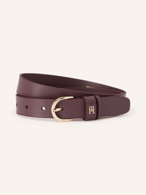 Tommy Hilfiger Pasek Skórzany rot CIEMNOBRĄZOWY
