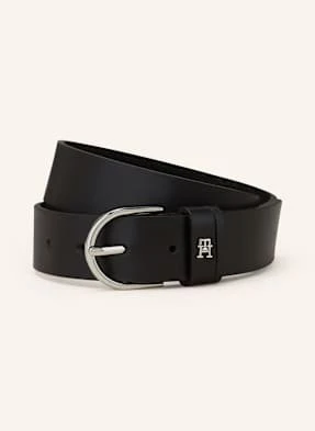 Tommy Hilfiger Pasek Skórzany schwarz