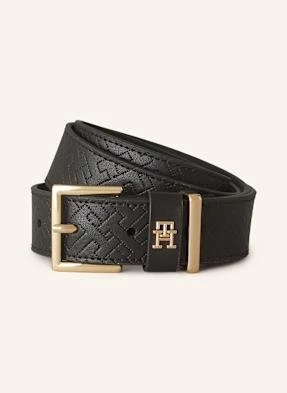 Tommy Hilfiger Pasek Skórzany Th Heritage 3.0 Monogramm schwarz