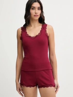 Tommy Hilfiger piżama damska kolor bordowy UW0UW06215