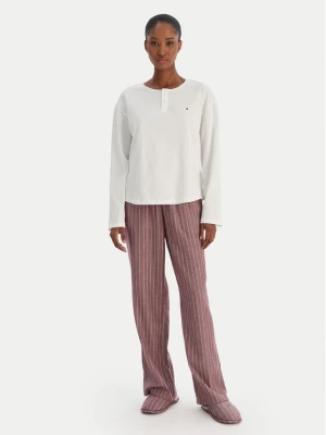 Tommy Hilfiger Piżama UW0UW06154 Écru Regular Fit Kremowy