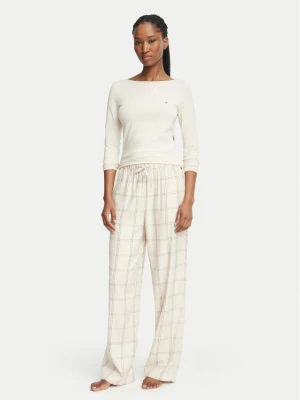 Tommy Hilfiger Piżama UW0UW06714 Kremowy Regular Fit
