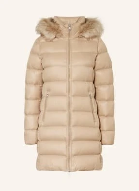 Tommy Hilfiger Płaszcz Puchowy Gloss Down Tyra Ze Sztucznym Futrem beige