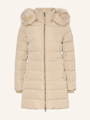Tommy Hilfiger Płaszcz Puchowy Tyra Z Odpinanym Sztucznym Futrem beige