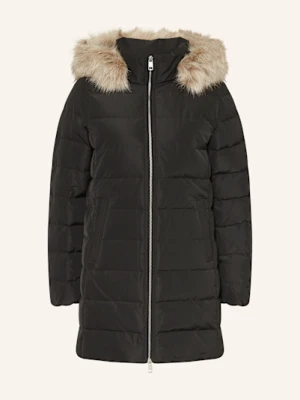 Tommy Hilfiger Płaszcz Puchowy Z Odpinanym Sztucznym Futrem schwarz