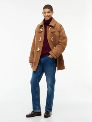 Tommy Hilfiger płaszcz typu dufflecoat z wełny Mężczyźni Wełna (100%) brązowy