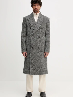 Tommy Hilfiger płaszcz wełniany kolor czarny MW0MW40763