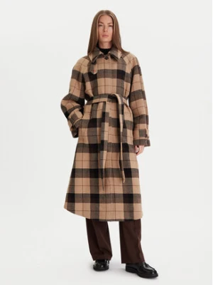 Tommy Hilfiger Płaszcz wełniany WW0WW46870 Beżowy Relaxed Fit
