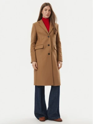Tommy Hilfiger Płaszcz wełniany WW0WW51106 Brązowy Slim Fit