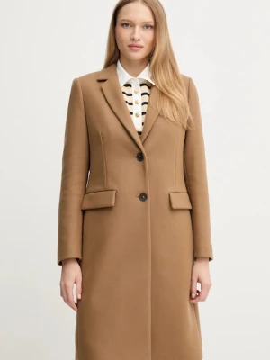 Tommy Hilfiger płaszcz z dodatkiem wełny kolor beżowy WW0WW46547