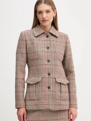 Tommy Hilfiger płaszcz z domieszką wełny kolor brązowy WW0WW46656