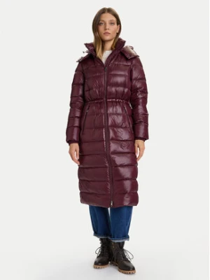 Tommy Hilfiger Płaszcz zimowy WW0WW47356 Bordowy Regular Fit