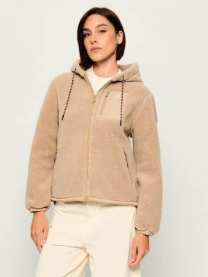 Tommy Hilfiger Polarowa bluza Teddy | Loose fit beżowy
