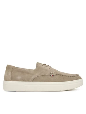 Tommy Hilfiger Półbuty Casual Suede Stitch Toe Hybrid FM0FM05707 Beżowy