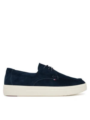 Tommy Hilfiger Półbuty Casual Suede Stitch Toe Hybrid FM0FM05707 Granatowy