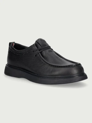Tommy Hilfiger półbuty męskie skórzane COMFORT LEATHER MOC TOE SHOE czarny