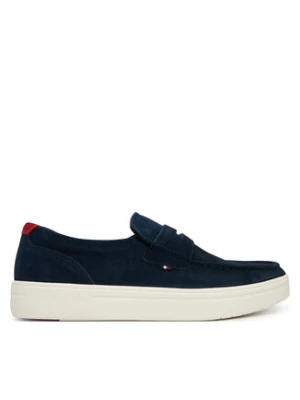 Tommy Hilfiger Półbuty Modern Light Hybrid Suede Loafer FM0FM05786 Granatowy