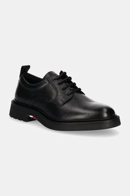 Tommy Hilfiger półbuty skórzane HILFIGER COMFORT LWT LTH SHOE męskie kolor czarny FM0FM05172