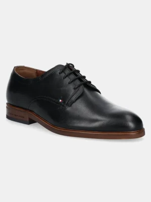 Tommy Hilfiger półbuty skórzane HILFIGER THUNIT LEATHER SHOE męskie kolor czarny FM0FM05472