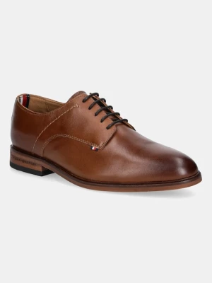 Tommy Hilfiger półbuty skórzane TH THUNIT LTH SHOE męskie kolor brązowy FM0FM05533