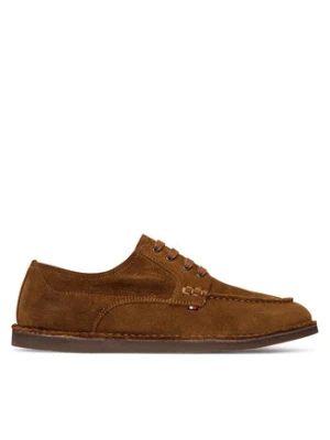 Tommy Hilfiger Półbuty Stitchdown Suede Derby FM0FM05841 Brązowy