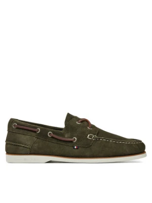 Tommy Hilfiger Półbuty Th Boat Shoe Core Suede FM0FM05387 Zielony