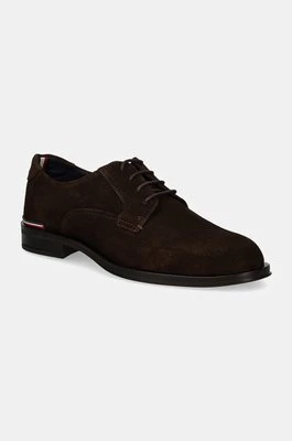 Tommy Hilfiger półbuty zamszowe CORE RWB HILFIGER SUEDE SHOE męskie kolor brązowy FM0FM04868