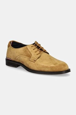 Tommy Hilfiger półbuty zamszowe CORE RWB HILFIGER SUEDE SHOE męskie kolor brązowy FM0FM04868