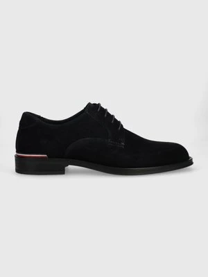 Tommy Hilfiger półbuty zamszowe CORE RWB HILFIGER SUEDE SHOE męskie kolor granatowy FM0FM04868