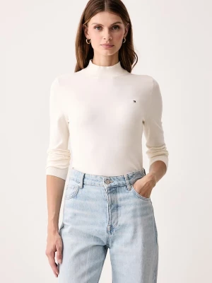 Tommy Hilfiger półgolf damski z bawełną beżowy