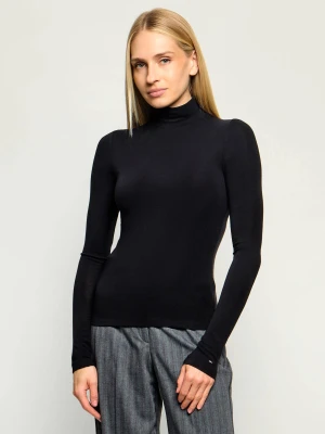 Tommy Hilfiger Półgolf | Slim Fit | z dodatkiem wełny czarny