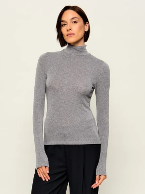 Tommy Hilfiger Półgolf | Slim Fit | z dodatkiem wełny szary