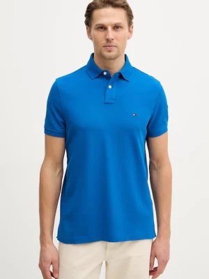 Tommy Hilfiger polo męskie bawełniane z elastanem niebieski