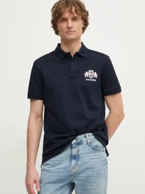 Tommy Hilfiger polo bawełniane granatowy