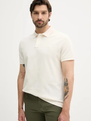 Tommy Hilfiger polo bawełniane kolor beżowy z aplikacją MW0MW33167