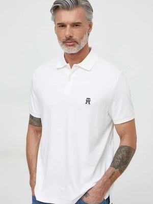 Tommy Hilfiger polo bawełniane kolor biały gładki MW0MW34783