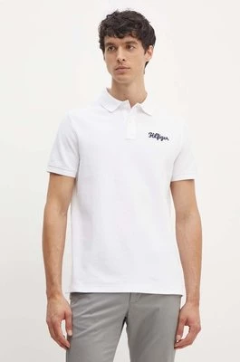 Tommy Hilfiger polo bawełniane kolor biały z aplikacją MW0MW35603