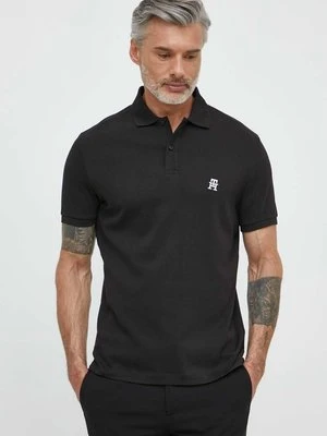 Tommy Hilfiger polo bawełniane kolor czarny gładki MW0MW34783