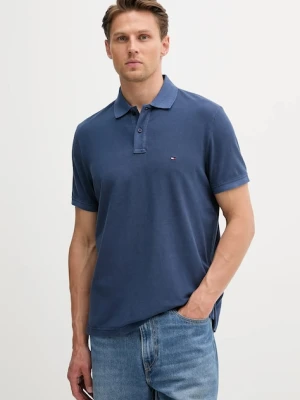Tommy Hilfiger polo bawełniane kolor granatowy gładki MW0MW34757