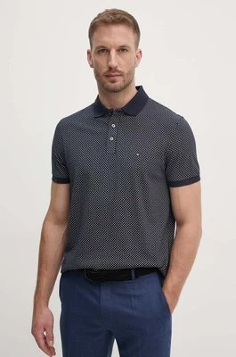 Tommy Hilfiger polo bawełniane kolor granatowy wzorzysty MW0MW33196