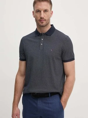 Tommy Hilfiger polo bawełniane kolor granatowy wzorzysty MW0MW33196