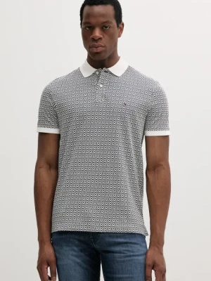 Tommy Hilfiger polo bawełniane kolor granatowy wzorzysty MW0MW39234