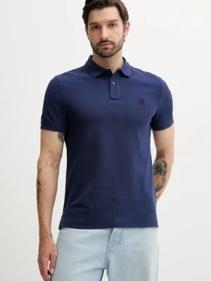 Tommy Hilfiger polo bawełniane kolor granatowy z aplikacją MW0MW33167