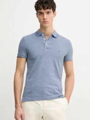 Tommy Hilfiger polo bawełniane kolor niebieski gładki