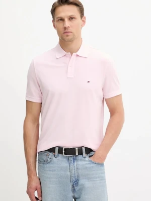 Tommy Hilfiger polo bawełniane kolor różowy gładki MW0MW34757