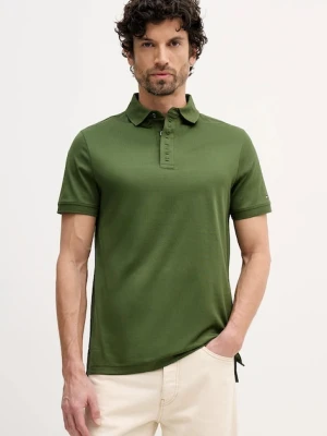 Tommy Hilfiger polo bawełniane kolor zielony gładki MW0MW41611