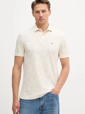 Tommy Hilfiger polo bawełniane męski kolor beżowy wzorzysty MW0MW40680
