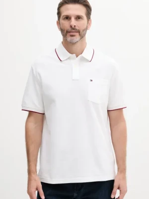 Tommy Hilfiger polo bawełniane męski kolor biały gładki MW0MW38457