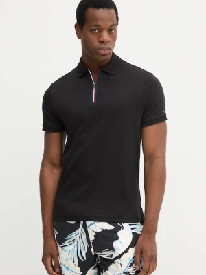 Tommy Hilfiger polo bawełniane męski kolor czarny gładki MW0MW39552